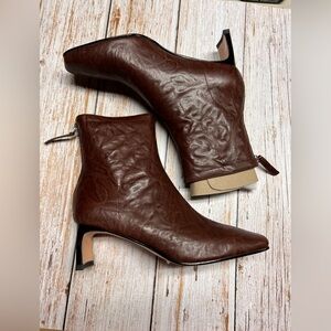 Elegant Brown Leather Ankle Boots